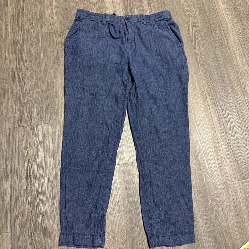 Banana Republic Mens Pants Navy Size 33x27 Chino Mason Athletic Tapered Linen